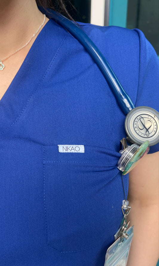 Skyline Royal Blue V-Neck Scrub Top