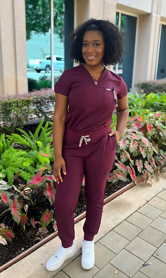 Brooke Wine Jogger Pants Scrubs